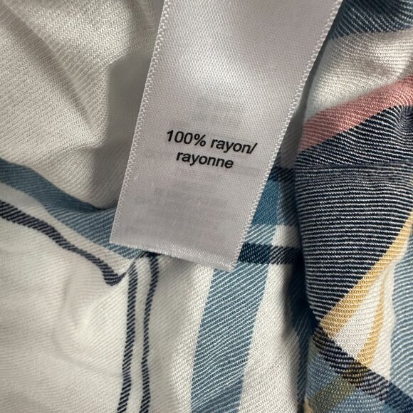 Maurices Women's Plaid Frayed 3/4 Sleeve Wrap Size M - Picture 7 of 8